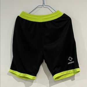 Igor Men's Black Shorts with Neon Yellow Waist and Hem